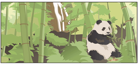 Poster of a forest with a panda