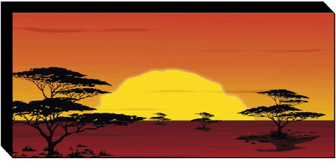 Canvas print of an African sunset