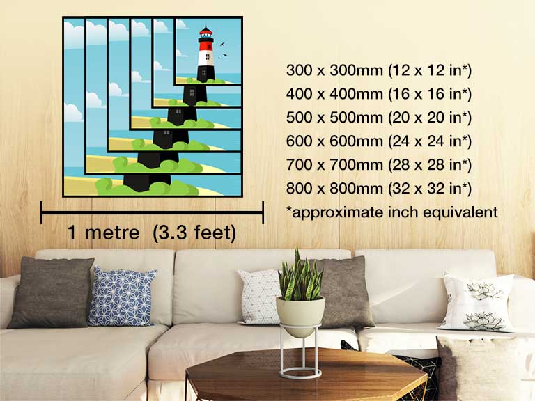 Picture of a lighthouse on a square poster