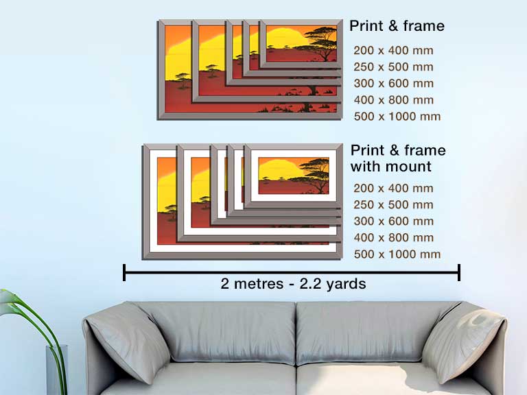 Panoramic frames with Africa photos