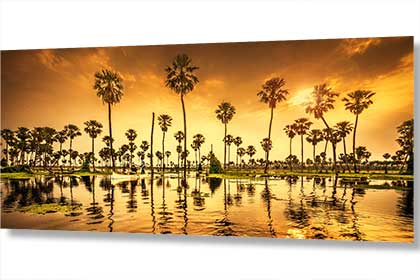 Panoramic photo print of beautiful blue landscape