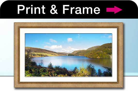 Framed poster of a photo of a reservoir in Elan Valley