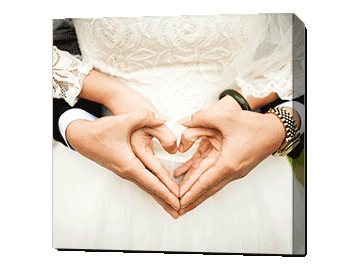 Wedding photo printed on canvas