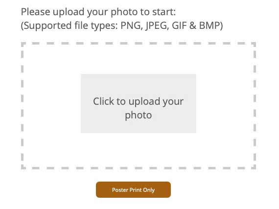 Picture of the photo upload page