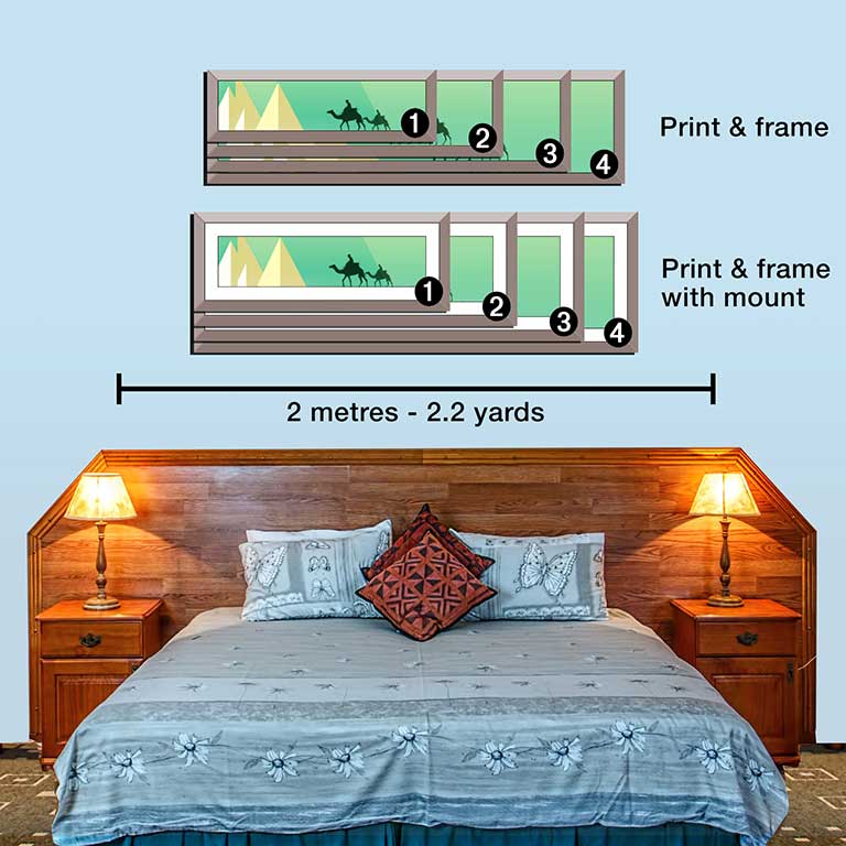 Framed panoramic of desert scene