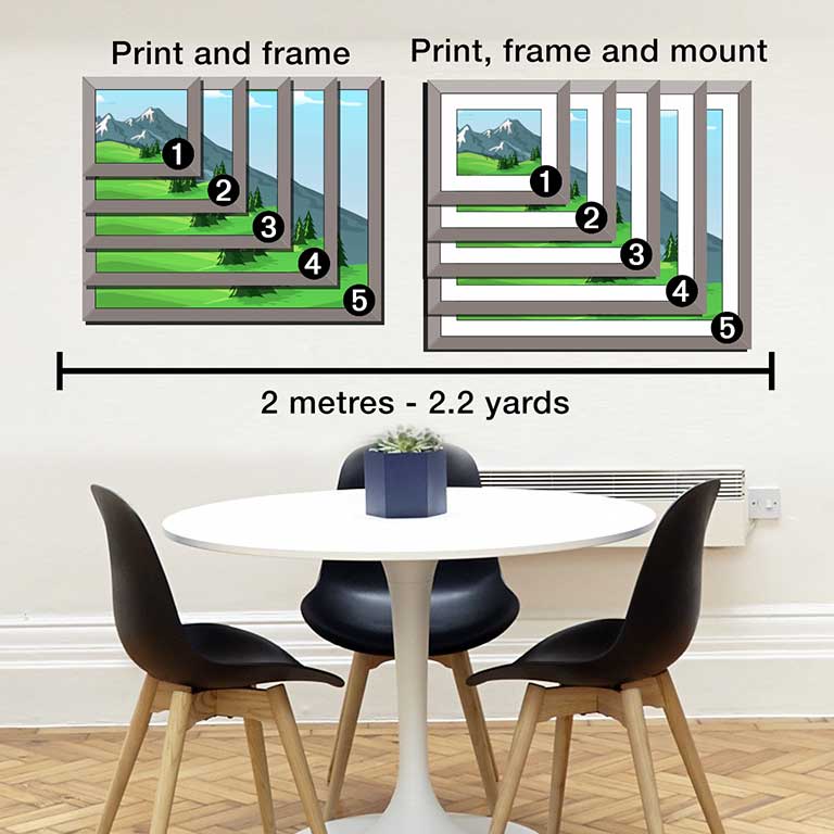 Prints with frame mountain scene