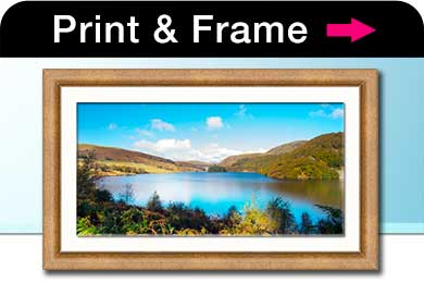 Picture of Elan Valley Reservoir in a wood frame