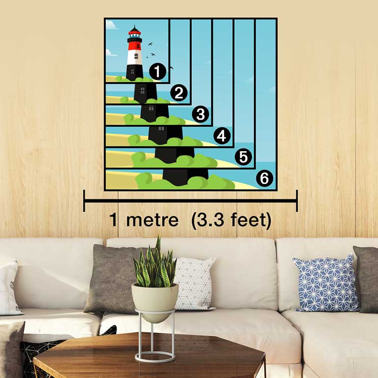 Picture of a lighthouse on a square poster