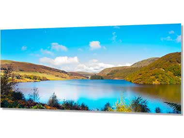 Panoramic photo print of beautiful blue landscape