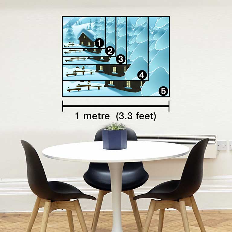 Snowscene print showing standard photo size prints