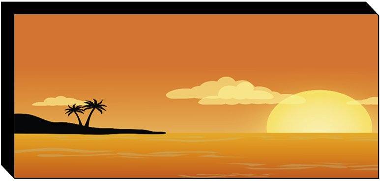 Canvas print of a holiday sunset