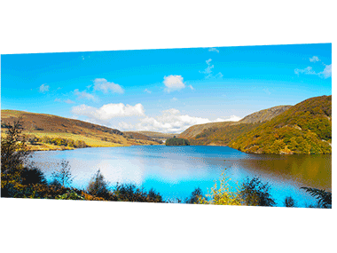 Panoramic photo print of beautiful blue landscape