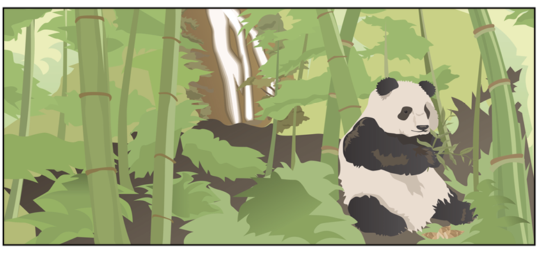 Poster of a forest with a panda