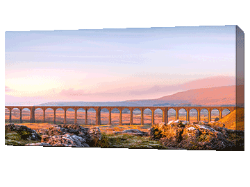 Panoramic landscape on canvas